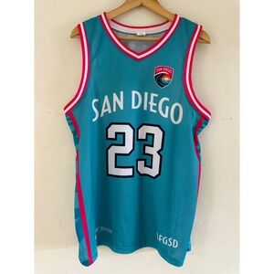 San Diego Wave Basketball Jersey 23 Teal Pink White Unisex Adult Large Athletic
